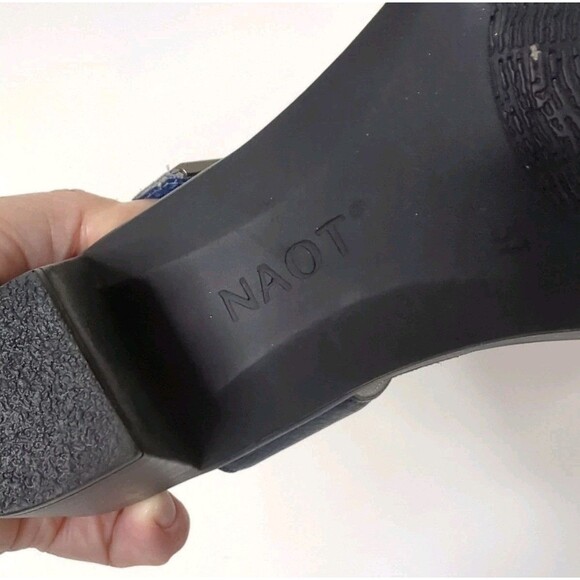 NAOT Sz 37 US 6 Intact Gray Blue Sandals Adjustable Width $169 RT Ankle Strap - Picture 9 of 12